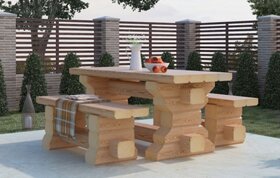 Цены на комплект садовой мебели из профилированного бруса